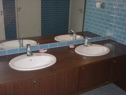 Badrummet var lika fräscht som hemma.